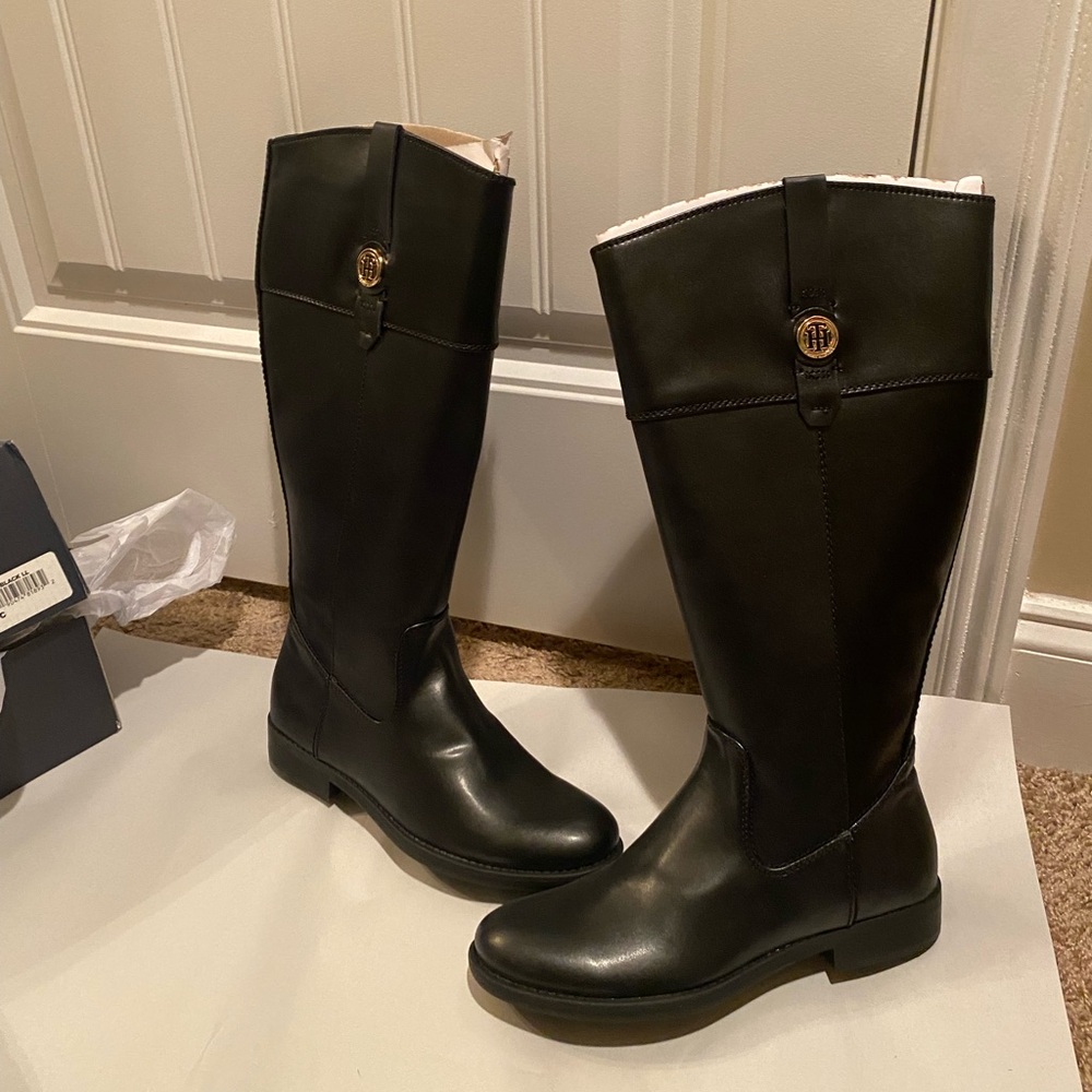 NET Tommy Hilfiger Black Tall Boots - Picture 4 of 9